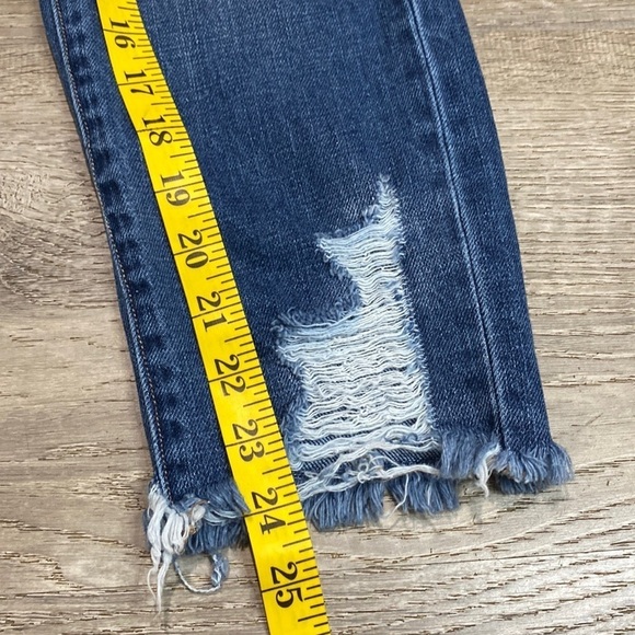 VERVET BLUE BOYFRIEND FIT ANKLE JEANS DISTRESSED RAW HEM SZ 24 - Picture 12 of 14